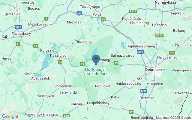 Kaart met locatie Hortobgy Nationaal Park